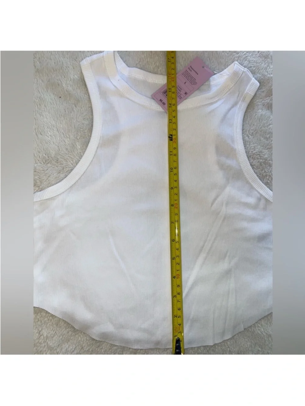 Wild Fable White Cropped Racerback Ribbed Tank Top - Picture 7 of 7